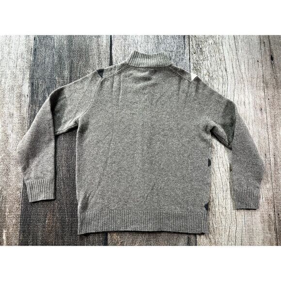 J Crew Mens Large Brownish Grey Lambs Wool Plaid Full Zip Sweater Jacket - Picture 5 of 9